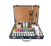 Van Gogh Oil Colour Starter Box XL - Tubetti da 12x40 ml e accessori - Valigetta in legno resistente - Ideale per principianti e professionisti - Alta pigmentazione e resistenza alla luce