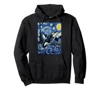 Van Gogh Orca Notte Stellata Balena Art Felpa con Cappuccio
