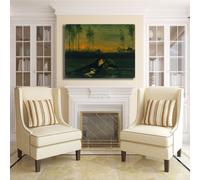Van Gogh paesaggio al tramonto quadro stampa tela dipinto telaio arredo casa