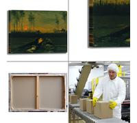Van Gogh paesaggio al tramonto quadro stampa tela dipinto telaio arredo casa