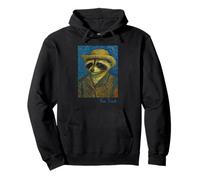Van Gogh Procione Racoon Lover Auto Ritratto Artista Stile Felpa con Cappuccio