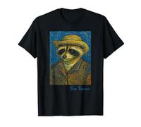 Van Gogh Procione Racoon Lover Auto Ritratto Artista Stile Maglietta