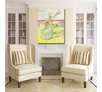 Van Gogh ramo di mandorlo in fiore bicchiere quadro stampa tela dipinto arredo
