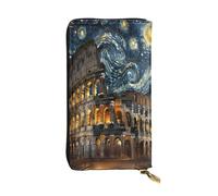 Van Gogh Sky Colosseum - Portafoglio lungo in pelle da donna, 12 scomparti per carte di credito, tasca per monete con cerniera, scomparti per contanti, elegante borsa per uso