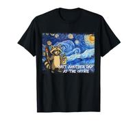 Van Gogh Starry Night Raccoon L'artista Solo un altro giorno Maglietta