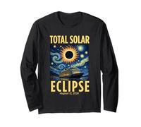 Van Gogh Starry Night Total Solar Eclipse Cruise Spain 2026 Maglia a Manica