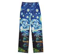 Van Gogh Starry Sky Boys Pigiama Bottoms, Pantaloni Lunghi PJ Pantaloni Bambini Sonno Pantaloni Lounge Lounge Loungewear Casual Sleepwear, Multicolore, S