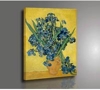 Van Gogh VASO CON IRIS Stampa di Pregio su Tela Canvas Vernice Pennellate