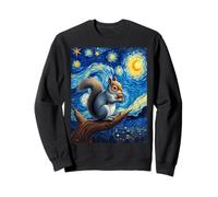 Van Gogh's Starry Night Grey Squirrel Tree Acrobat Animal Felpa