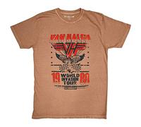 Van Halen T Shirt World Invasion Vintage Band Logo Nuovo Ufficiale Unisex Rosa Size L