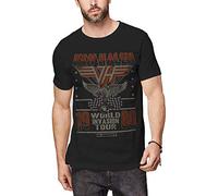 Van Halen World Invasion Tour 1980 Uomo T-Shirt Nero 100% Cotone Regular