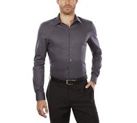 Van Heusen Abito Camicia Uomo Slim Fit Flex Collo Elasticizzato Solido, Carbone, 38 cm Collo 81 cm- 84 cm Manica