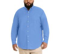 Van Heusen Big And Tall Wrinkle Free Long Sleeve Button Down Shirt Camicia, Blu Riviera, 4XL (Alto) Uomo