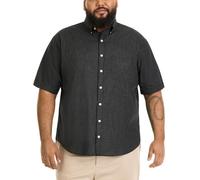 Van Heusen Camicia con Bottoni a Maniche Corte Senza Pieghe Grandi e Alte Button-Down, Nero, XL Alto Uomo