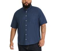 Van Heusen Camicia con Bottoni a Maniche Corte Senza Pieghe Grandi e Alte Button-Down, Blu Carbonio, XL Alto Uomo