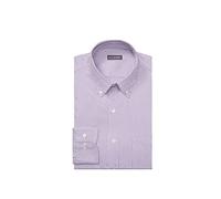Van Heusen Camicia da Uomo Pinpoint Regular Fit a Righe con Colletto Abbottonato, Orchidea Selvatica, 17.5 Neck / 34-35 Sleeve