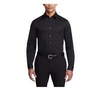 Van Heusen - Camicia da Uomo Slim Fit, con Colletto Flessibile, Elasticizzato, Tinta Unita - Nero - 43 cm Collo 91/94 cm Manica(XL)