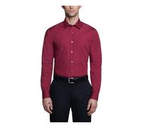 Van Heusen Dress Shirt Fitted Poplin Solid Camicia da Smoking, Magenta, 39 cm Hals 91 cm-94 cm Ärmel Uomo