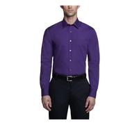 Van Heusen Dress Shirt Fitted Poplin Solid Camicia da Smoking, Velluto Viola, 42 cm Hals 91 cm-94 cm Ärmel Uomo
