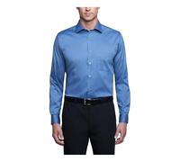 Van Heusen Dress Shirt Regular Fit Flex Collar Stretch Solid Camicia da Cerimonia, Blu Polveroso, S Collo 37 cm, Manica 81/84 cm Uomo