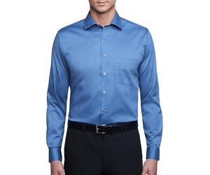 Van Heusen Dress Shirt Regular Fit Flex Collar Stretch Solid Camicia da Smoking, Blu Polveroso, 44 cm Hals 91 cm-94 cm Ärmel Uomo