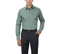 Van Heusen Dress Shirt Regular Fit Poplin Solid Camicia Elegante, Opaco, Verde Acqua (Ocean Mist), Large Uomo