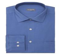 Van Heusen Dress Shirt Regular Fit Ultra Wrinkle Free Flex Collar Stretch Solid Camicia Elegante, Blu fumé, 36 cm-37 cm Collo 81 cm-84 cm Manica Uomo