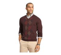 Van Heusen Feeder-Stripe Diamante Scollo V Maglione Rosso XXL