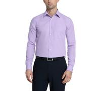 Van Heusen Men's Big and Tall Dress Shirt Regular Fit Poplin Solid, Lavender, 18" Neck 36"-37" Sleeve