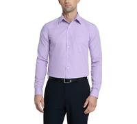 Van Heusen Men's Big and Tall Dress Shirt Regular Fit Poplin Solid, Lavender, 18" Neck 36"-37" Sleeve
