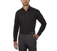 Van Heusen Men's Dress Shirt Regular Fit Flex Collar Stretch Solid, Black, 16" Neck 32"-33" Sleeve (Large)