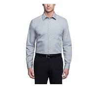 Van Heusen Men's Dress Shirt Regular Fit Poplin Solid, Grey Stone, 15.5" Neck 32"-33" Sleeve