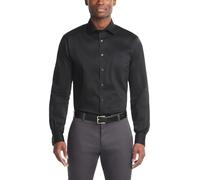 Van Heusen Men's Dress Shirt Regular Fit Ultra Wrinkle Free Flex Collar Stretch, Black, 14"-14.5" Neck 32"-33" Sleeve
