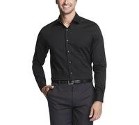Van Heusen Men's Fit Dress Shirt Flex Collar Stretch Solid (Big And Tall), Black, 16.5" Neck 35"-36" Sleeve