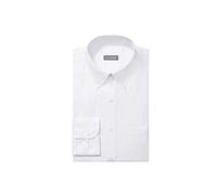 Van Heusen Men's Pinpoint Regular Fit Solid Button Down Collar Dress Shirt, White, 15.5" Neck 32"-33" Sleeve