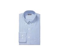 Van Heusen Men's Pinpoint Regular Fit Stripe Button Down Collar Dress Shirt, Blue, 14.5" Neck 32"-33" Sleeve
