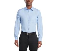 Van Heusen Men's Poplin Regular Fit Solid Point Collar Dress Shirt, Cameo Blue, 15" Neck 34"-35" Sleeve