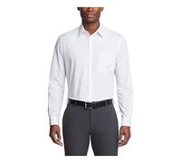 Van Heusen Men's Poplin Regular Fit Solid Point Collar Dress Shirt, White, 17.5" Neck 34"-35" Sleeve