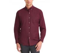 Van Heusen Wrinkle Free Long Sleeve Button Down Shirt Camicia, Rosso Porto, M Uomo
