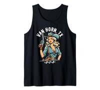 Van Horn TX USA Cowgirl con pistola stile occidentale design Canotta