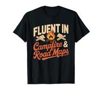 Van Life Fluent Campfire Strada Maps Lifestyle Nomade Skills Maglietta
