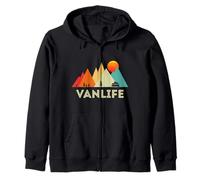 Van Life Vanlife Camper Campeggio Retro Vintage tramonto Felpa con Cappuccio