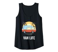 Van Life Vannin Living Can Cultura Campeggio Design Canotta, Donna, Nero, M