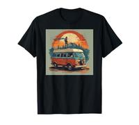 Van Life Vintage - Escursionista al Tramonto e Camper retrò Maglietta