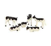 Kids Globe Agricoltura - 6pc Vitelli Nero + Bianco IN Piedi Sdraiato Farm 1:3 2