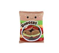 Van Manen Fluffy Menu Zak met 4 Hamburgers Pluche - 40 cm.