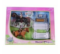 Van Manen Kids Globe Farming 640072 Horse and 2 Rider Set for Girls with Accessories, Multi-Colour