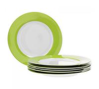 Van Well, servizio di piatti piani della serie Vario, in porcellana, 6 pezzi verde