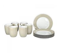 Van Well, set da colazione in porcellana, composto da 12 pezzi, per 6 persone Beige