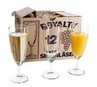 Van Well Set di 24 bicchieri da spumante, eleganti e lavabili in lavastoviglie, per matrimoni e feste, 18 cl, design regale